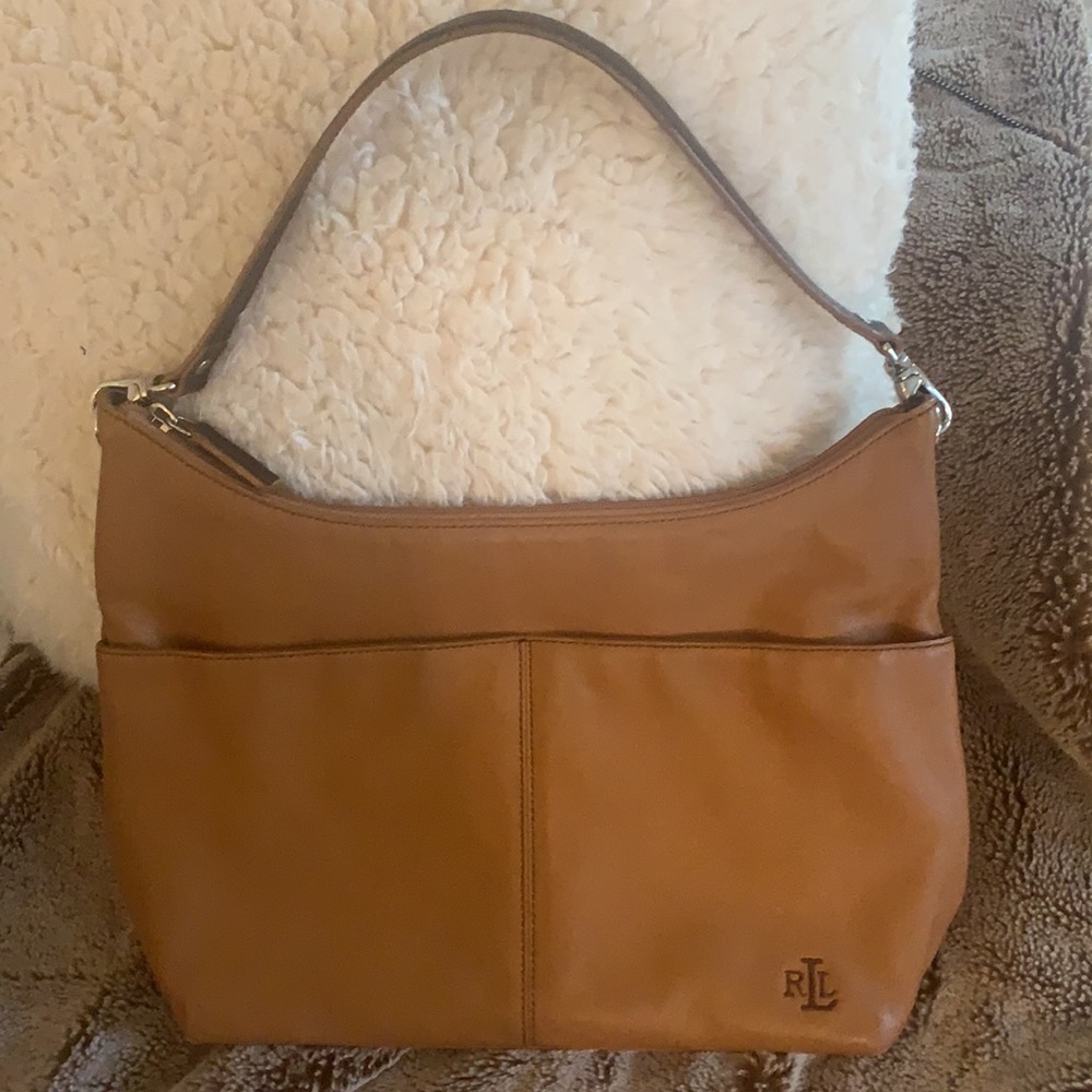Ralph Lauren leather shoulder bag like new !